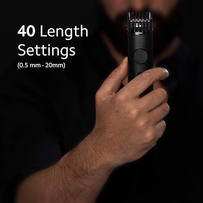 MI Xiaomi Grooming Kit,(Trimmer Kit) All-In-One Professional Styling trimmer, Body Groomer, Nose & Ear Hair Trimming blade, Beard Comb,40 Length Settings,0.5mm Precision,Type-C & 90 min Run Time,Black