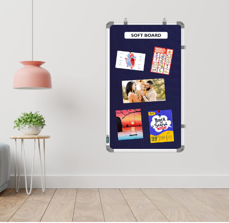 DIGISMART® 3 X 2 feet Premium Material Notice Pin-up Board/Pin-up Board/Soft Board/Bulletin Board/Pin-up Display Board for Office, Home & School uses, (Blue, Pack of 1)