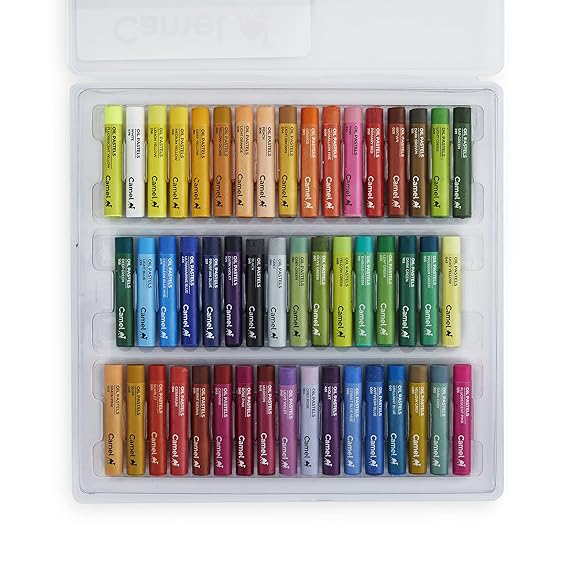 Camel Oil Pastel with Reusable Plastic Box - 50 Shades