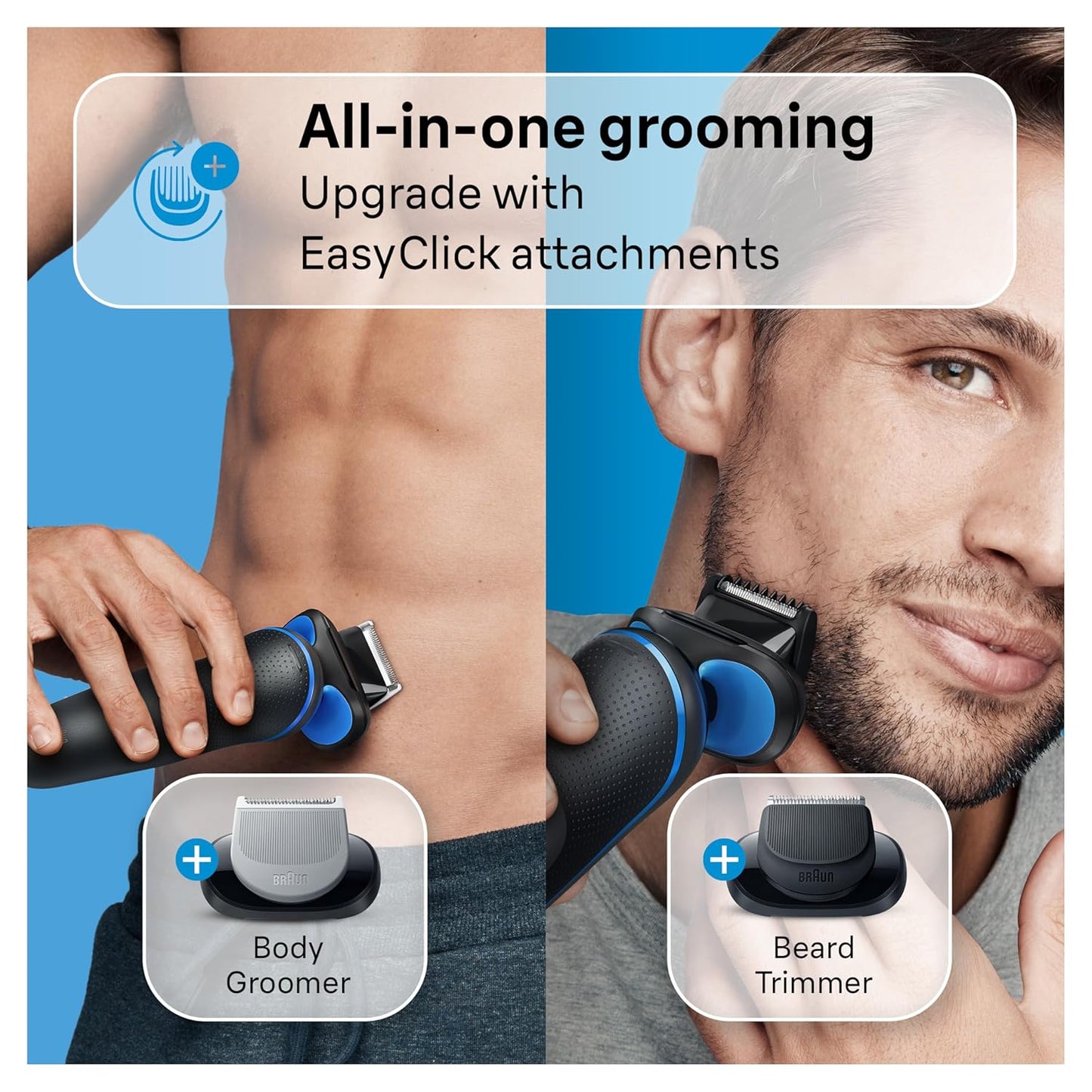 Braun Series 5 Electric Shaver, Senso Flex Technology, Auto Sense for Sensitive Skin, Wet or Dry Use, 100% Waterproof, Li-Ion Battery, 50 Min Runtime, 5 Min Quick Charge, German Engineering, Shaver 52