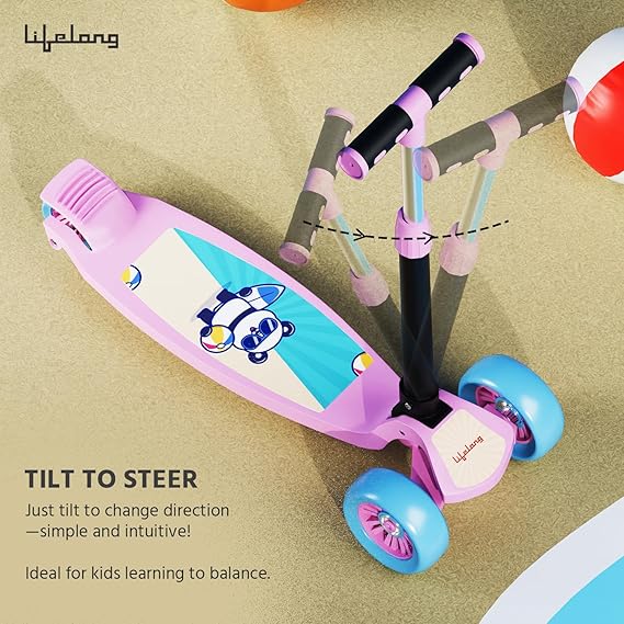 Lifelong LLKS03 Foldable Kick Skating Cycle| Skate Scooter for Kids(Max User Weight: 50Kg) Kids Scooter (ASL)
