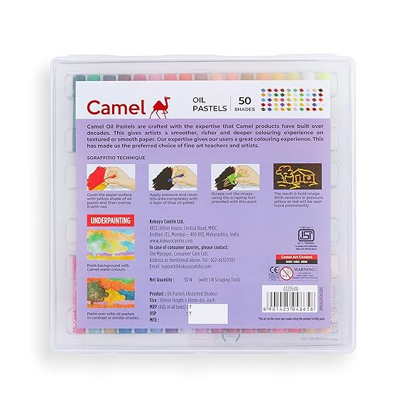 Camel Oil Pastel with Reusable Plastic Box - 50 Shades