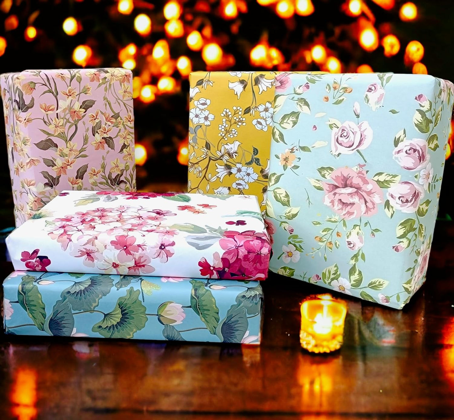 Gift Wrapping Paper Mosa holographic printed Gift Wrapping Paper, 29 x 19 inches, colorful gift wrapping paper sheet (Floral,Multicolor)