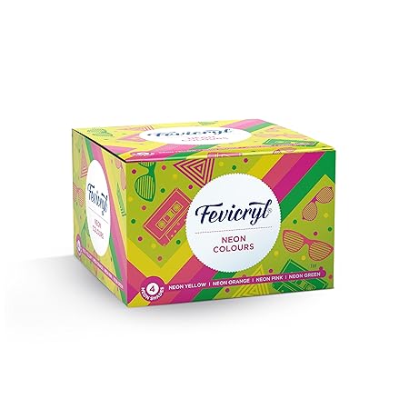Pidilite Fevicryl Neon Acrylic Colour Kit, Neon Paints 60ML