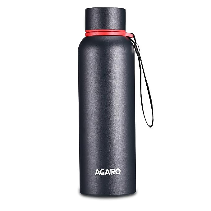 AGARO Elegant Vacuum Flask 700ml Gun Black