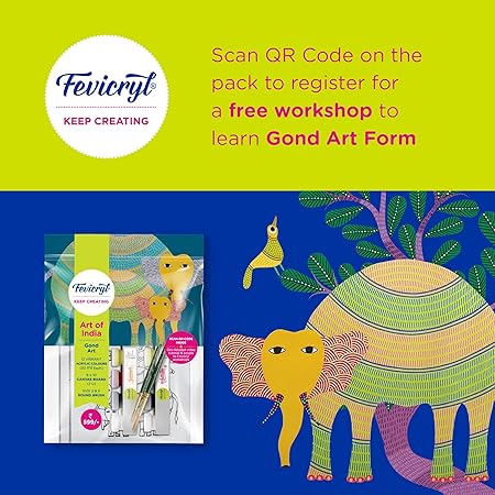 PIDILITE Fevicryl DIY Self Painting Art of India Kit - Gond Art |