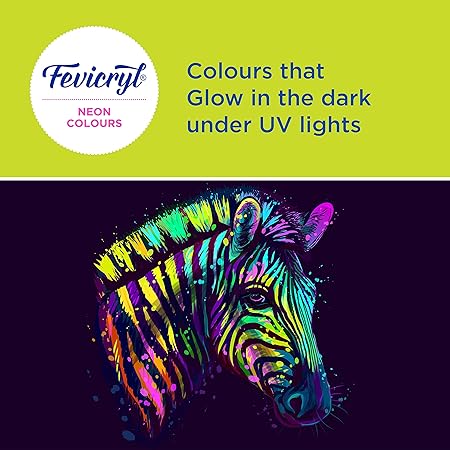 Pidilite Fevicryl Neon Acrylic Colour Kit, Neon Paints 60ML