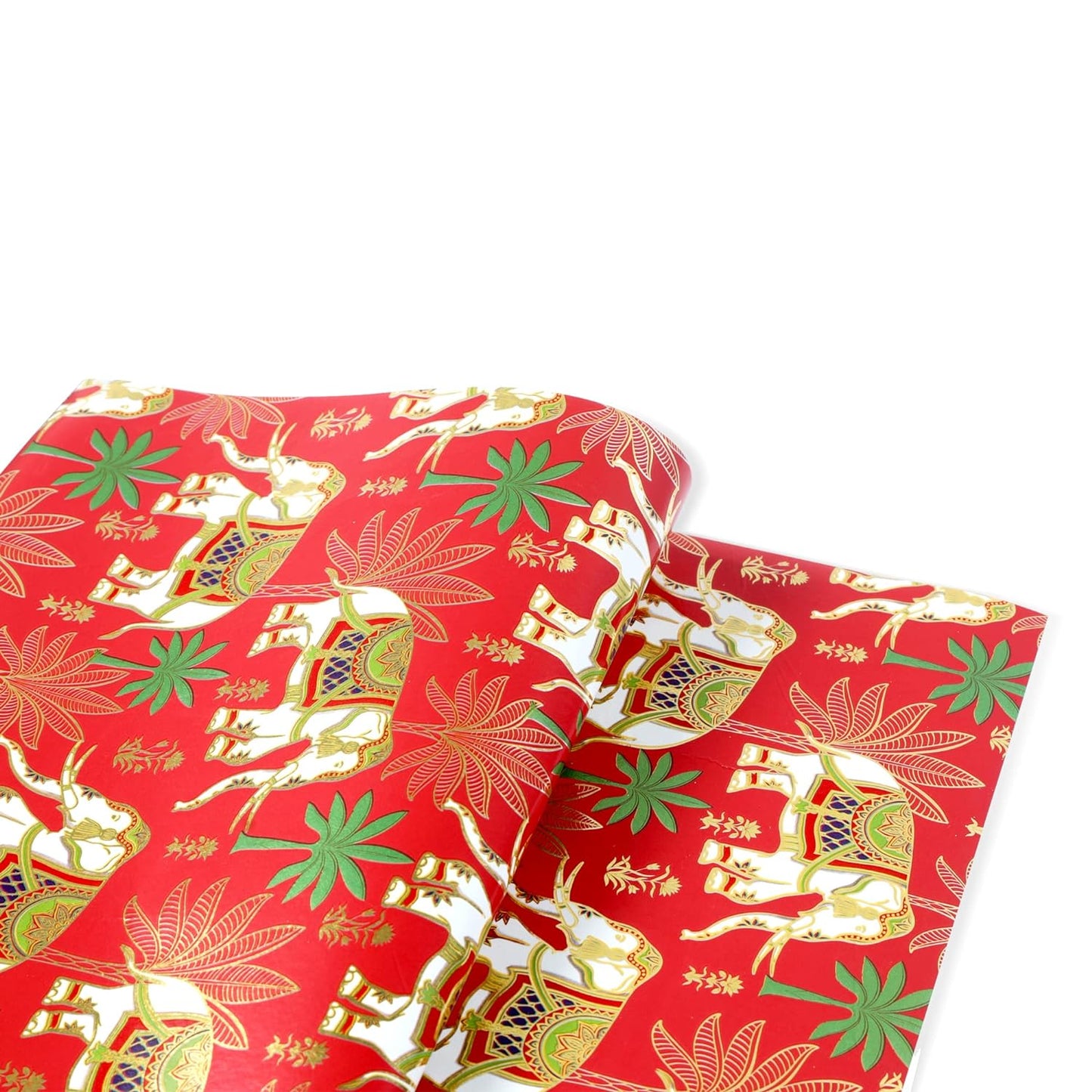 ART & CRAFT Royal Red with Elephants Gift Wrapping Paper Sheet - Gift Wrap Sheets - Gift Papers Sheets - Gift Cover Rapping Paper - Premium Design Paper sheet for Gift Packing 1 Size (50x70 CM)