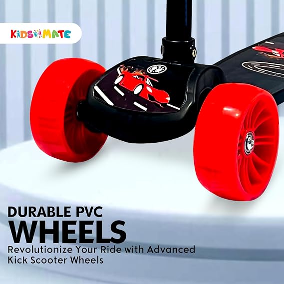 Kidsmate Fliprider 3 Wheel Kick Scooter for Kids | Foldable, 3-Level Adjustable Height | Kids Scooter (ASL)