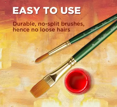 Pidilite Flat Brush (Set of 1, Flat Shape Green)