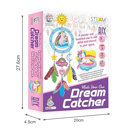 RATNA'S Make Your Own Dream Catcher Unicorn Theme DIY Kit for Kids 5+Years wonderful gift for DIY enthusiasts