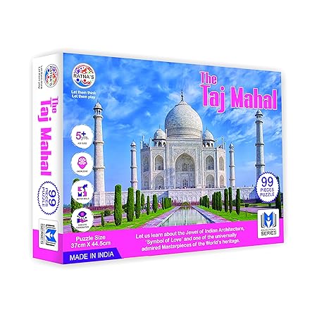 Ratna's Taj Mahal Jigsaw Puzzle. 99 Pieces Jigsaw with an Information Guide DEVELOPS HAND EYE COORDINATION