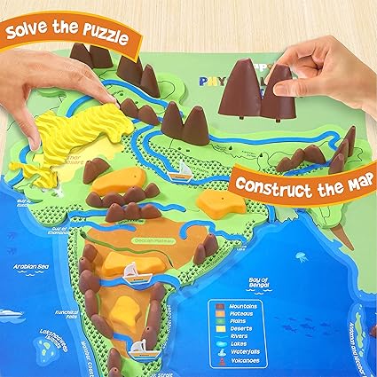Kid's Mapology - Physical Features of India Learn 50+ Geographical Features Like Mountains, Rivers, Plateaus Educational Toy and Learning Aid Puzzles for Age 5 Years+,Color Multi