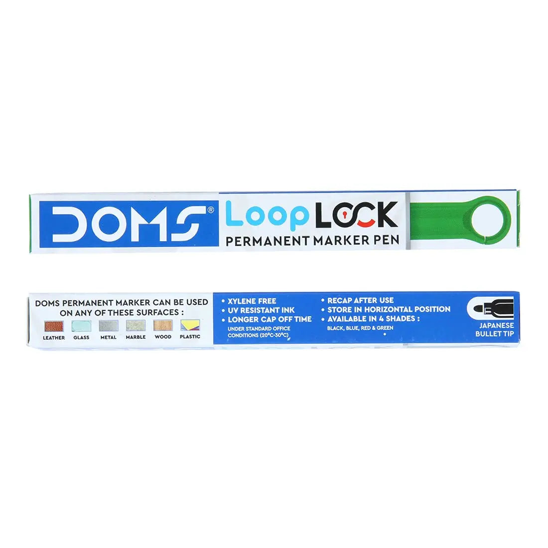 Doms Refilo Non-Toxic Hi-Tech Refillable Loop Lock Permanent Marker Pen (GREEN) - Image #5