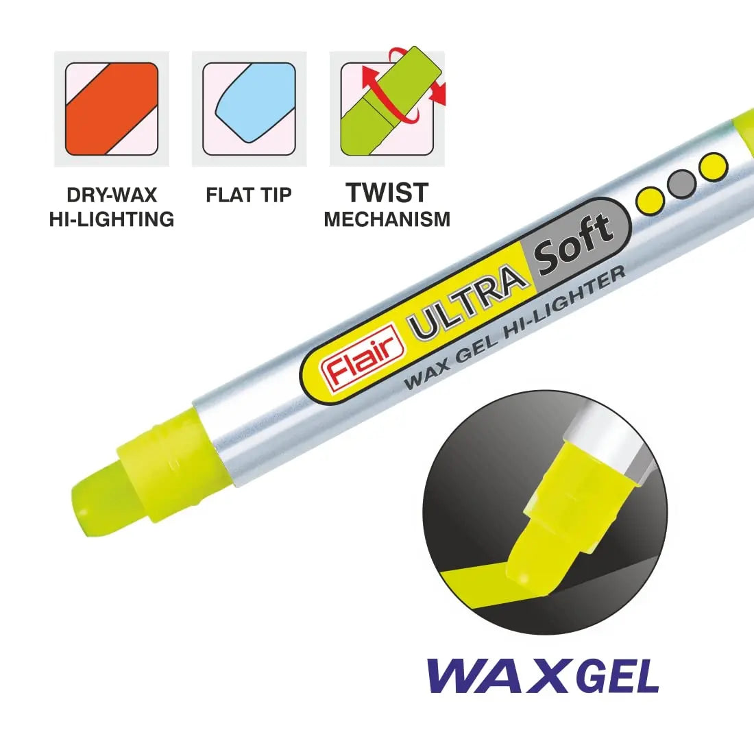 FLAIR Ultra Soft Wax Gel Highlighter ( Pack Of 1 ), Multicolor - Image #5