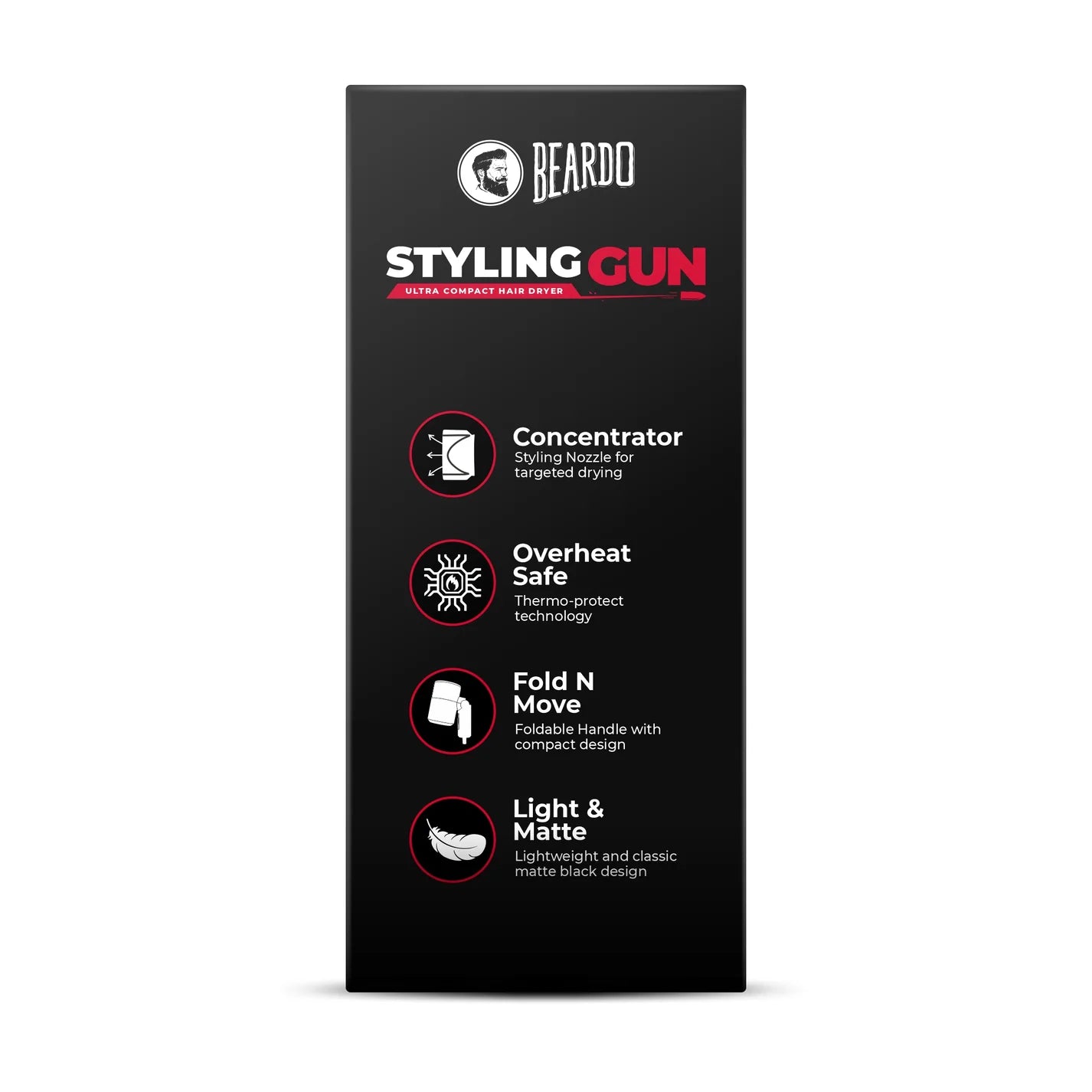 BEARDO Styling Gun Ultra Compact Hair Dryer | 1100 Watts Foldable Hair Dryer For Men Hair Dryer