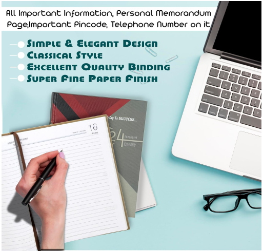 DIGISMART 2024 Executive Planner Diary - hard Bound - A4 Size - Classic, 9PP_Multi-Color