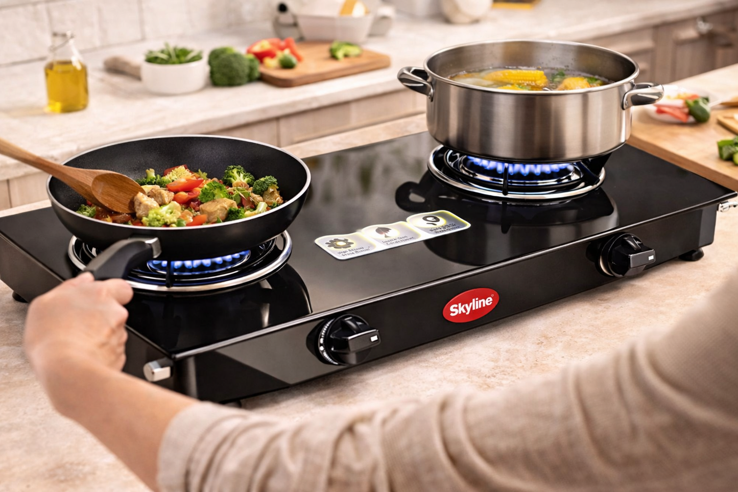 Skyline LPG Gas Stove VTL 1717 | Durable Design | High Efficiency Burners | Ideal for Kitchen Use