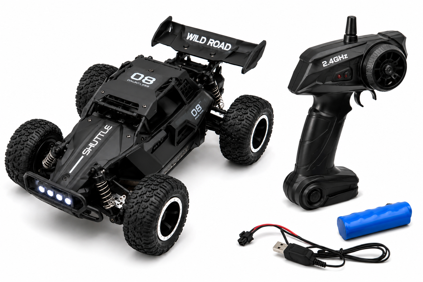 SCOFFCO 3699-087 1:16 Scale 2.4GHz High-Speed RC Off-Road Buggy | 20 KM/H Remote Control Car with 5-Channel Control, Independent Suspension & Rechargeable Battery | Monster Truck for Kids 6+ Years (TZM)