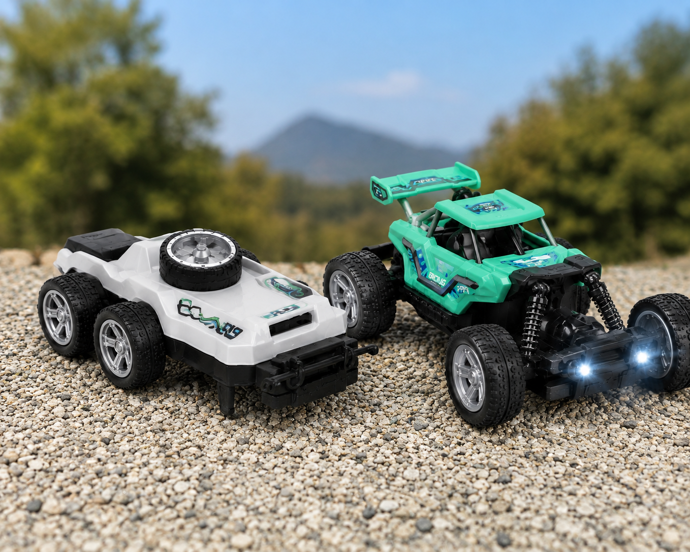 SCOFFCO 9624-11A 2-in-1 RC Racing Car Set | Remote Control Off-Road Buggy & Monster Truck with 2.4GHz Controller, High-Speed Performance & Rechargeable Battery | Toy for Kids Boys & Girls (6+ Years) (TZM)