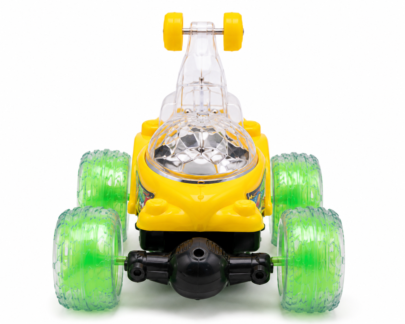 SCOFFCO 9802N 360° RC Stunt Car | 5-Function Remote Control Car with LED Flashing Wheels, Spin & Flip Action, Rechargeable Battery | Toy for Kids Boys & Girls (4+ Years) (TZM)