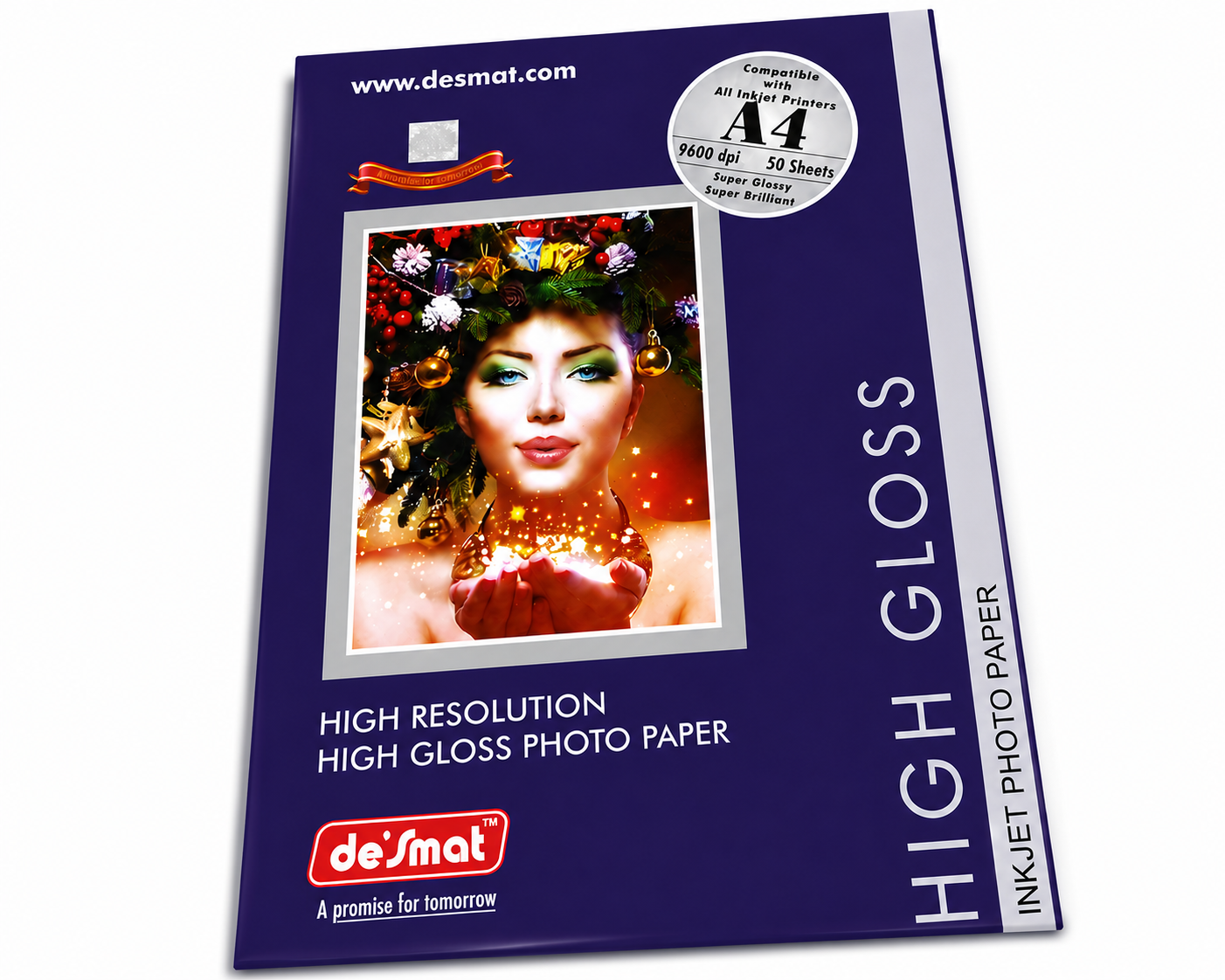 DESMAT High Gloss Photo Paper A4 150 GSM (CPI150) – 50 Sheets | Premium Inkjet Coated Photo Paper for Vibrant & Sharp Prints