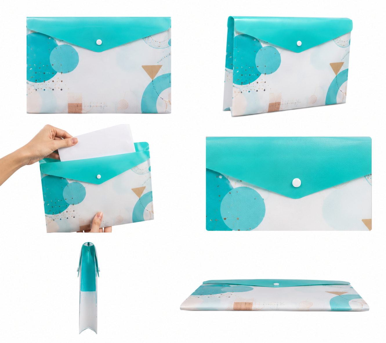 SAYA Kids Assorted Theme My Clear Bag FS Size (SY252F) – Transparent Document Folder with Snap Button Closure | Durable Waterproof Plastic Storage Pouch | Pack of 12