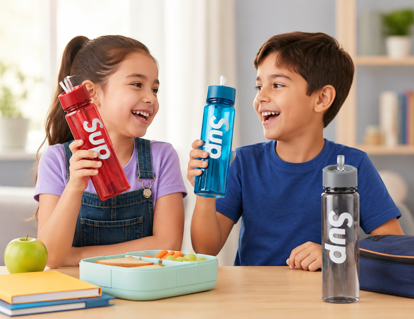 SCOFFCO SUP Sipper Plastic Bottle 750ML (529 WP) | Leakproof Water Bottle with Straw | BPA Free Reusable Sports & School Bottle for Kids & Adults