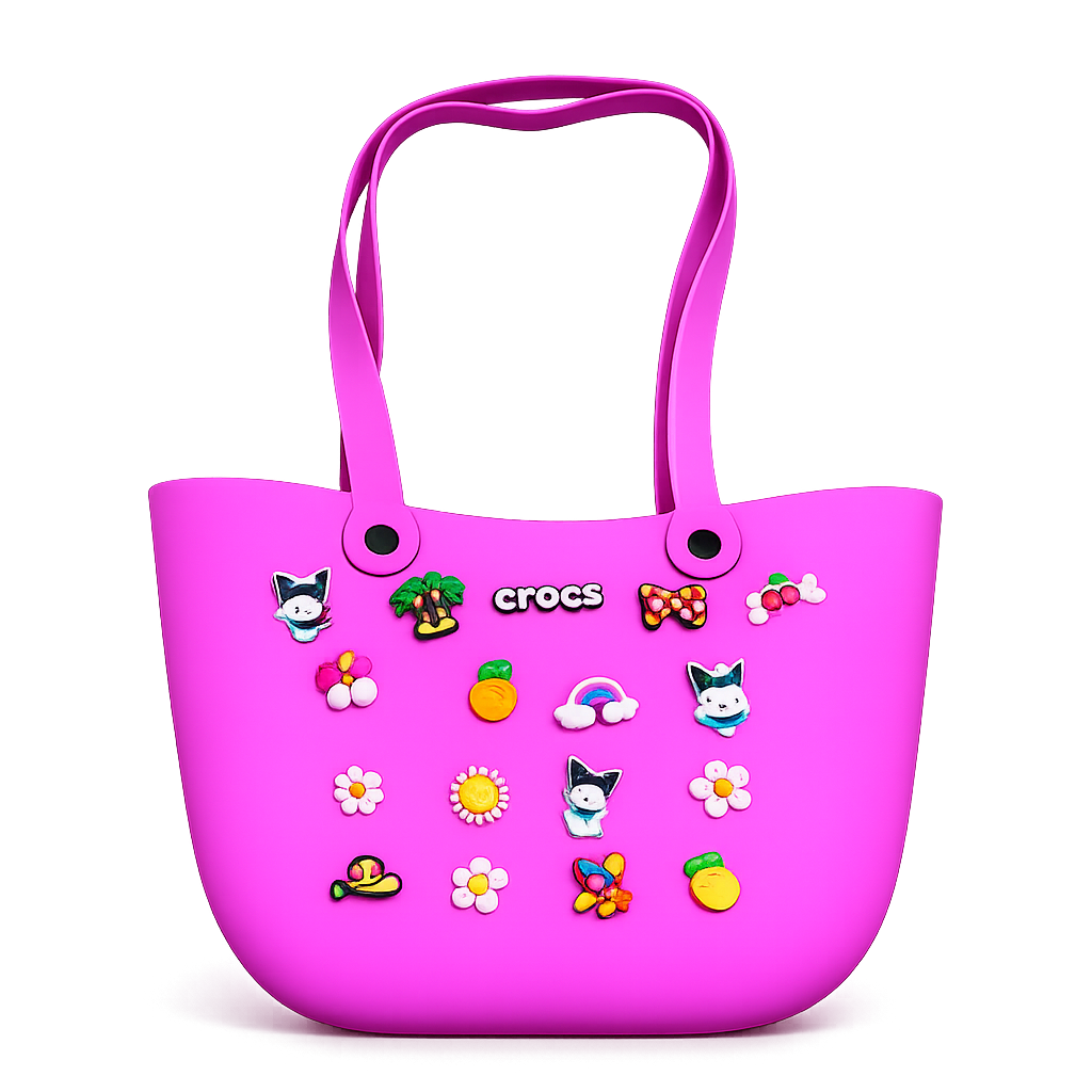 SCOFFCO Silicon Bag with Charms (MN 537 WP) | 26CM x 24CM Tote Bag