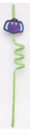 Design Straw Multicolor Straw Set, Animal Design, Multicolor, Plastic, Set Of 4 Pcs