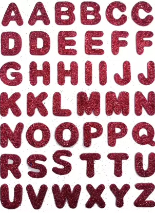 Arts & Crafts Glitter Self Adhesive Foam Puffy Smiley, Alphabet, Flower Stickers for Art & Craft Decoration School Use