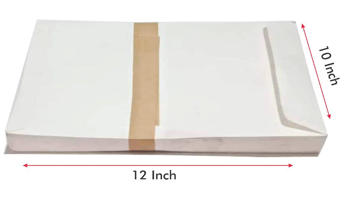 KIYA White Paper 100 GSM Paper Envelopes Pack of 25 Pcs. (10x12) Inch