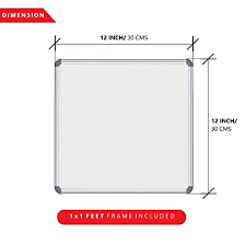 DIGISMART* Brand Board Whiteboard for Office, Home & School Aluminum Frame (Pack of 1) (Non Magnetic) (1x1 Feet)