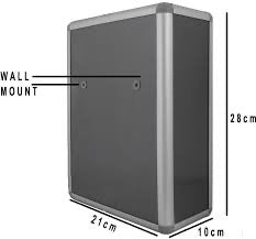 Kebica Metal Frame ABS Suggestion/Donation/Letter/Drop Box (Grey)