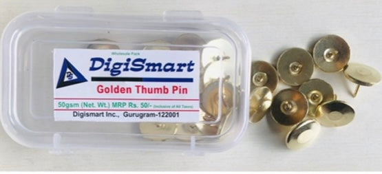 DIGISMART® Thumb Pins, Drawing Pins,Push Pins, Gold Tone Thumbtacks, Board Pins, for Office, Shop, Home, School