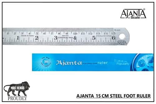 Ajanta Super Steel Scale Ruler 15 cm