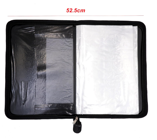 Digismart CB-429 Premium Faux Leather 20 Leaf's Label Pocket Document Holder Zipper Portfolio Organiser for Corporate Meetings, Conferences, Seminars, Presentations, Interviews