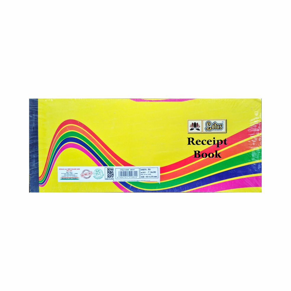 Lotus Rent/Cash Receipt Book 50 SH
