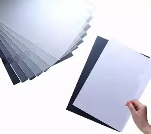 Sun A4 Size L Shape Clear Transparent Folders (Pack of 12 Pcs)