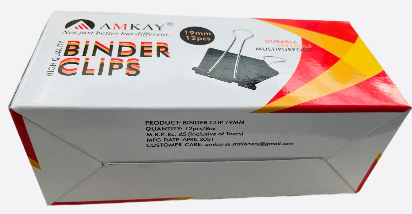 AMKAY Binder Clip All Sizes Stainless Steel Paper Clip, Binder Clip, Office Stationery Clip