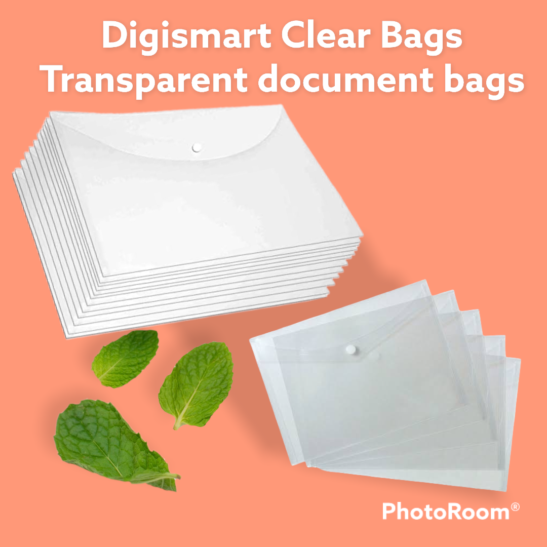 DIGISMART Clear Bag Plain Ds-080 (Set of 20, Natural)