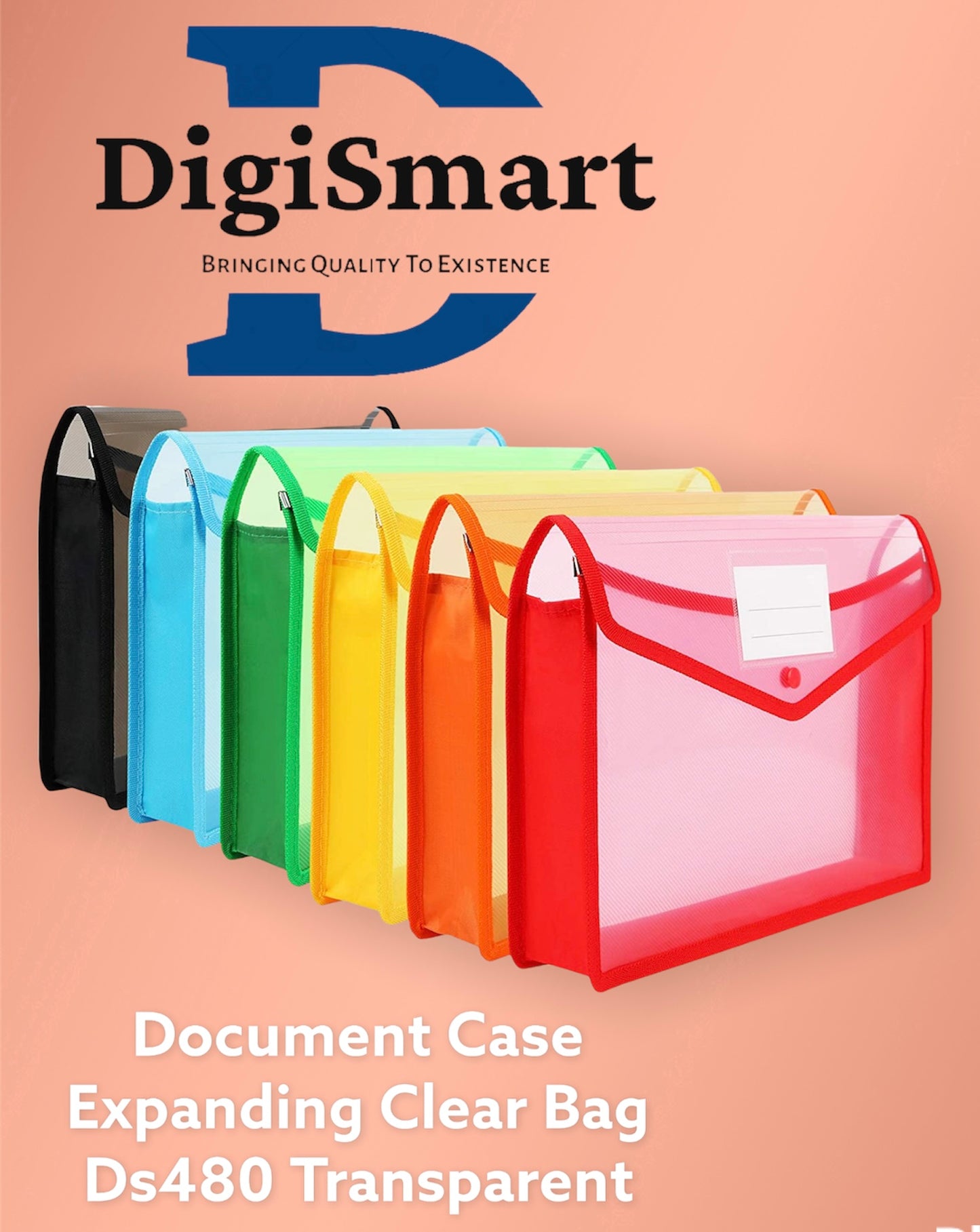 DIGISMART Expanding Gote Cloth Clear Button Bag Ds-480