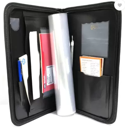 Kiya* Chain Bag Cb403 Leather Material Professional File Folders for Certificates, Documents Holder (Size : F/S) Document Bag (Set Of 1, Black)9