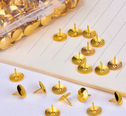 DIGISMART® Thumb Pins, Drawing Pins,Push Pins, Gold Tone Thumbtacks, Board Pins, for Office, Shop, Home, School