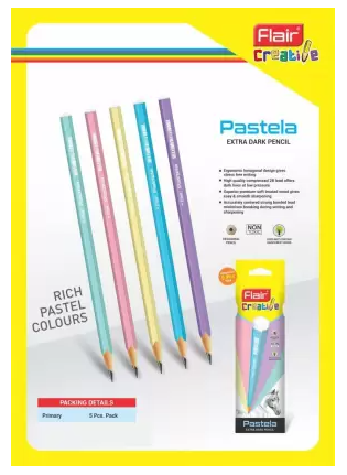 FLAIR PASTELA EXTRA DARK PENCIL Pencil (Set of 5, Black)