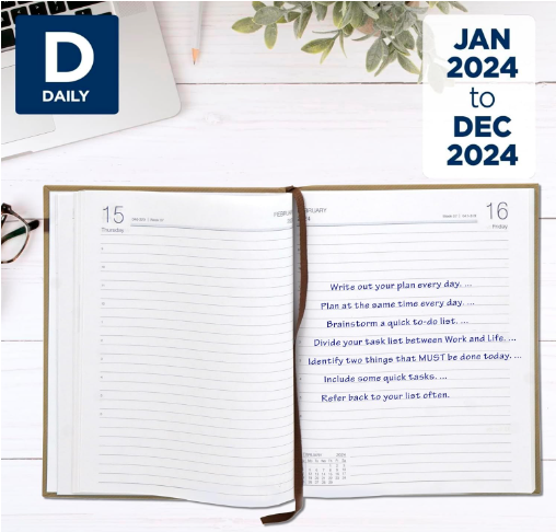 DIGISMART 2024 Executive Planner Diary - hard Bound - A4 Size - Classic, 9PP_Multi-Color