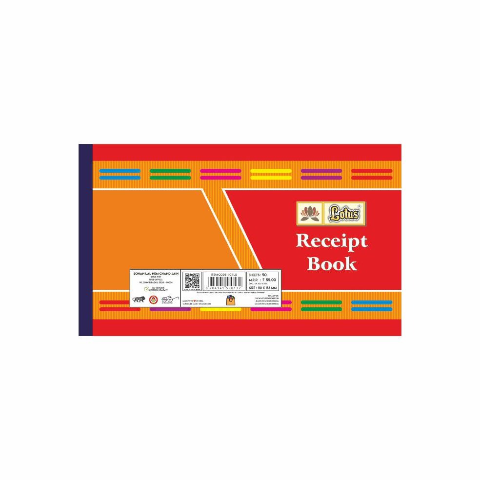 Lotus Rent/Cash Receipt Book 50 SH