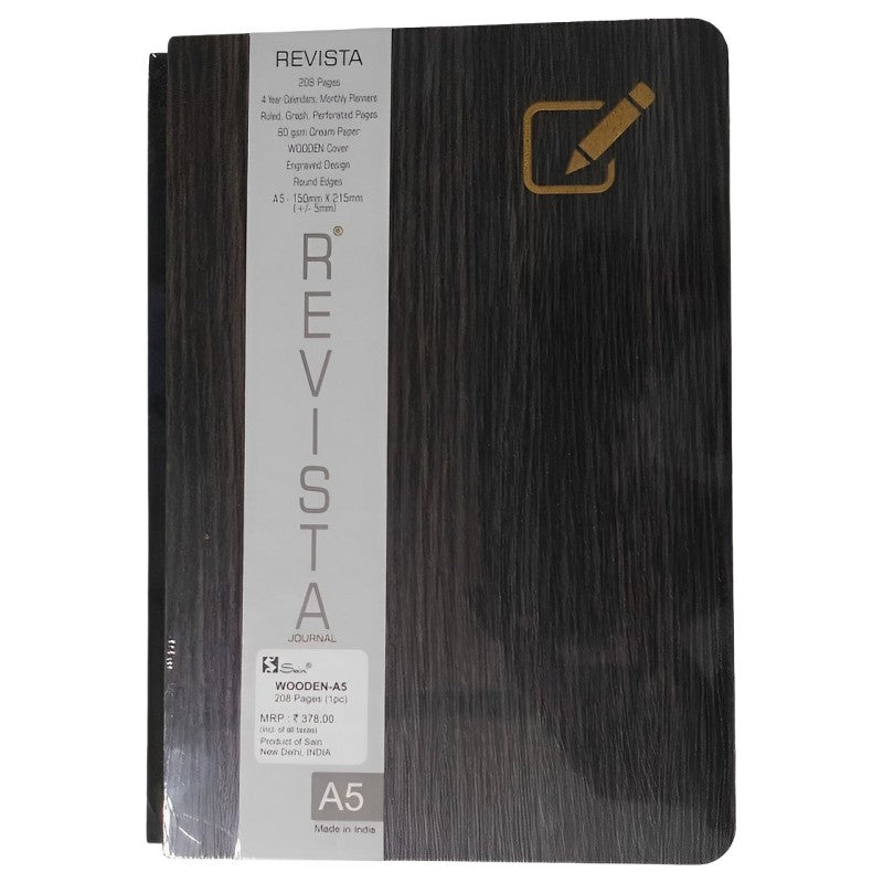 Digismart Wooden-A5 208 Pages Notebook Diary Non Dated 6 by 8.5 inch Note Book or Journal for Office and Personal use, Think Different
