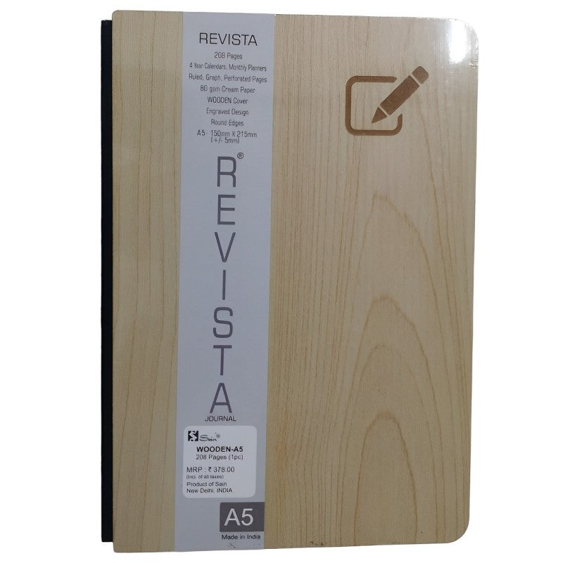 Digismart Wooden-A5 208 Pages Notebook Diary Non Dated 6 by 8.5 inch Note Book or Journal for Office and Personal use, Think Different