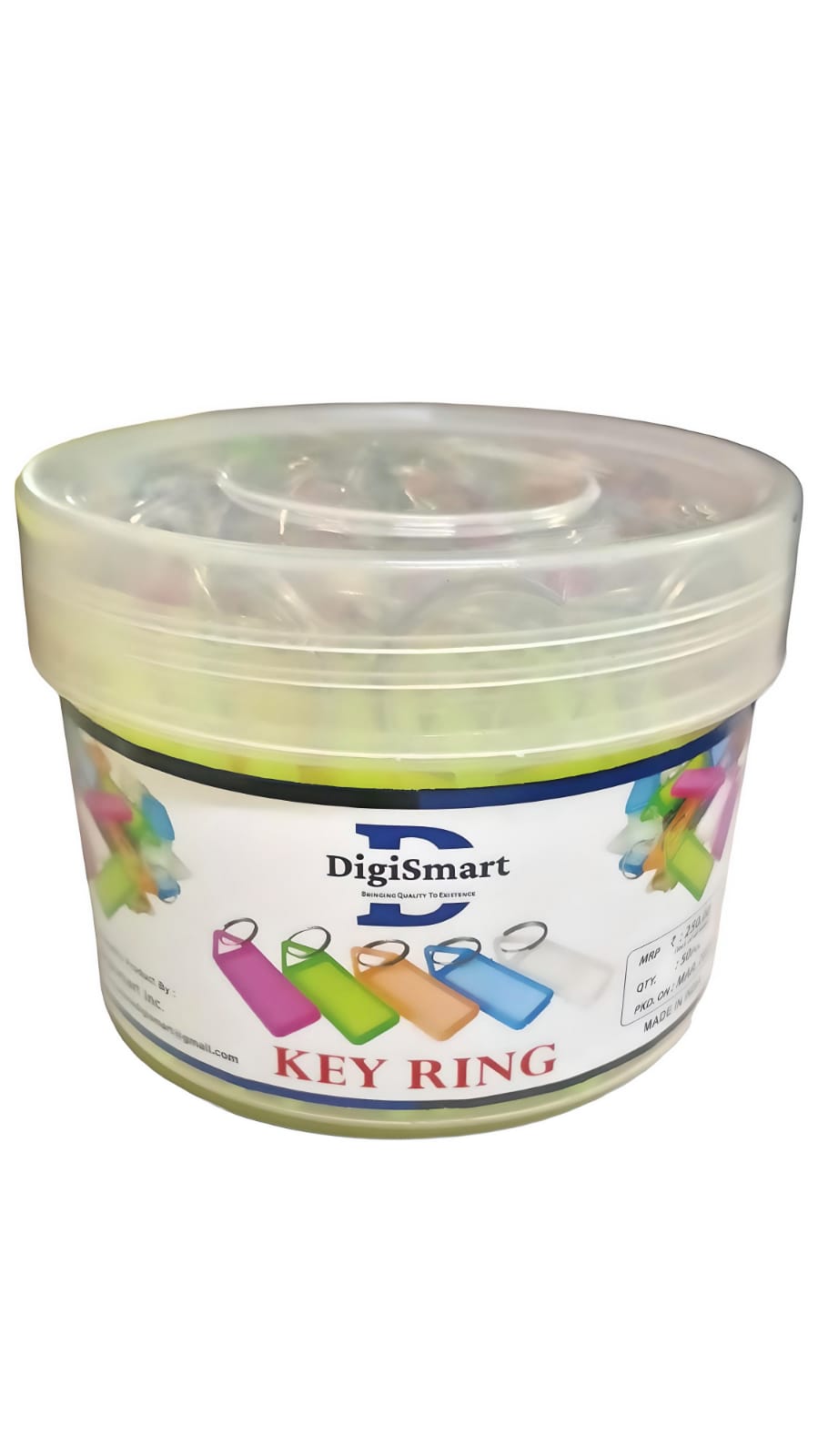 DIGISMART* Keychain Jar - 50 Key Chains. Plastic